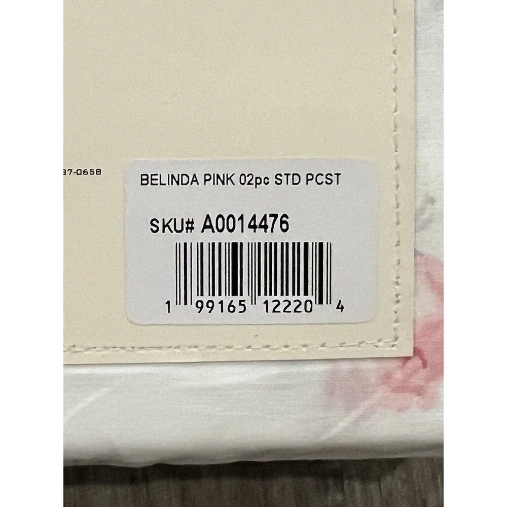 Laura Ashley Floral Standard Pillowcase Pair Belinda Pink Cotton Percale New